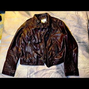 Faux Leather Burgundy Moto Jacket
